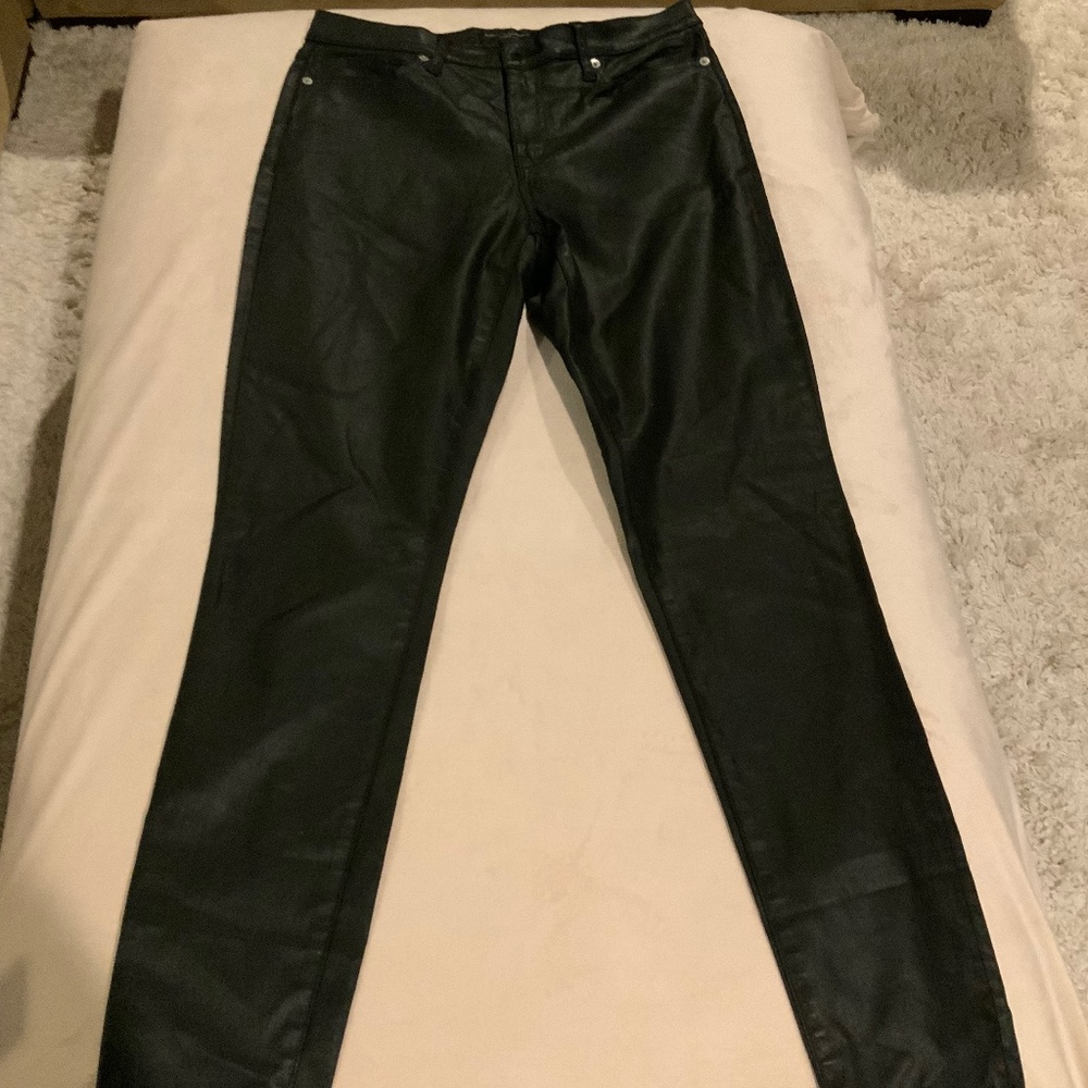 Banana Republic Black 29 Coated Jeans Leather like look Western Costal Cowgirl